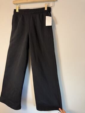 90 Degree Girls Fleece Wide Leg Black Sweats Sz M/10 NWT